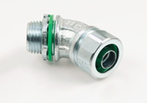 Connector, Liquid Tight, 45 Degree, US Steel, Insulated Throat